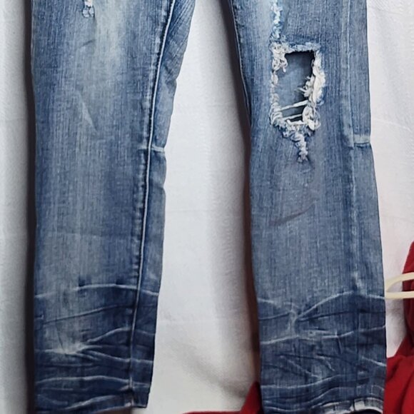 Rue21 Premium Supreme Flex Destroyed Skinny Cotton Span Jeans Mens Size 26/30 - Picture 3 of 16